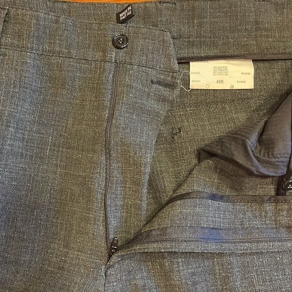 Gabriel 40R poly/wool/linen lightweight summer trousers in medium heathered grey - Picture 6 of 8